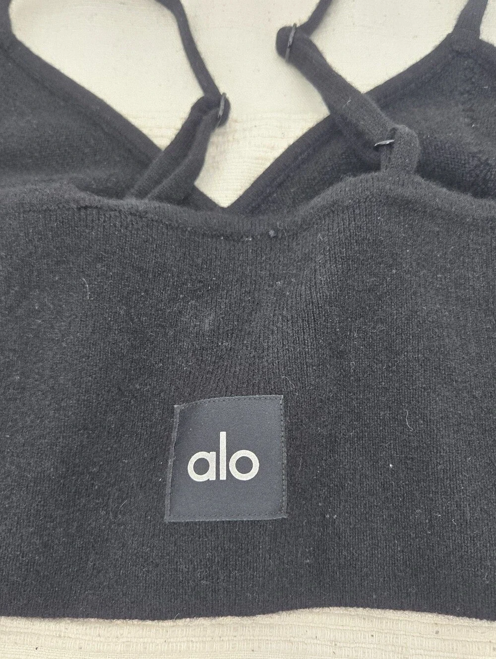 Alo Yoga Cashmere Jet Set Bra in Black XS  Quite Luxury Athlesure Bralette